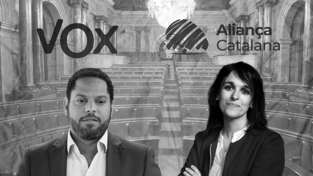 Ignacio Garriga, líder de Vox en Cataluña, y Sílvia Orriols, de Aliança Catalana