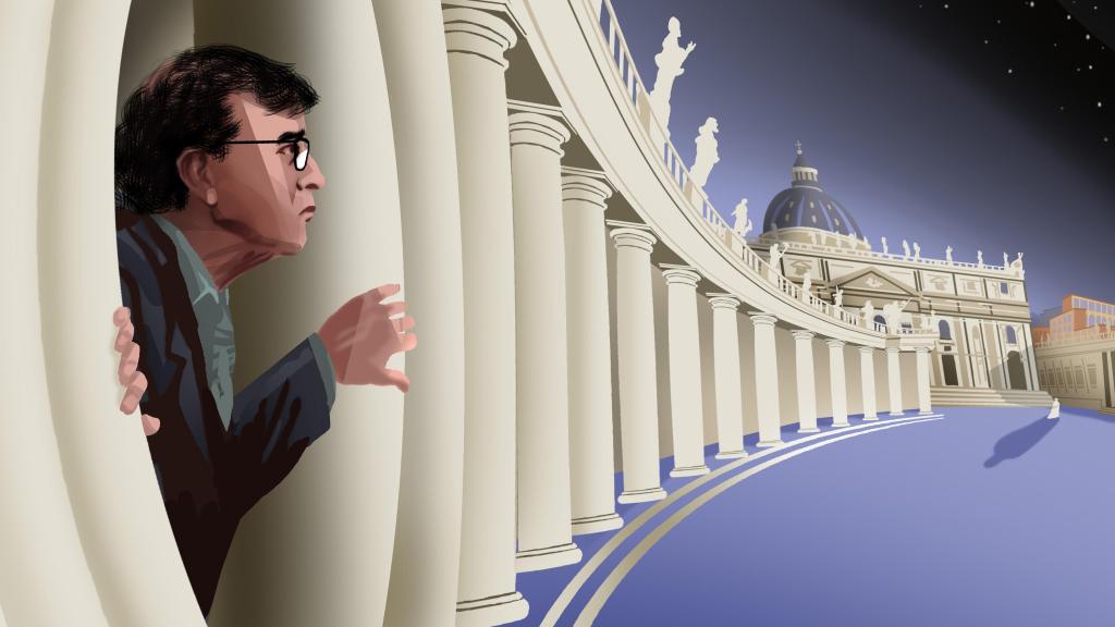 Javier Cercas en la Plaza de San Pedro de Roma