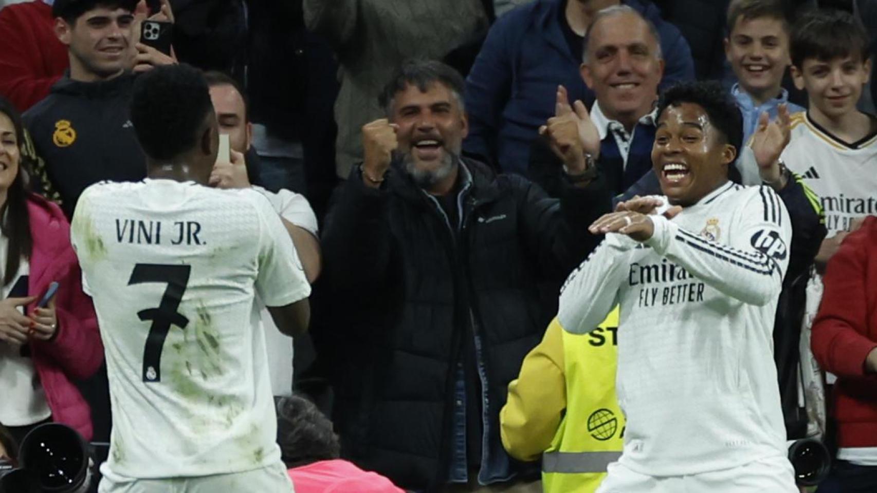 Endrick, autor del primer gol a la Real, baila junto a Vinicius