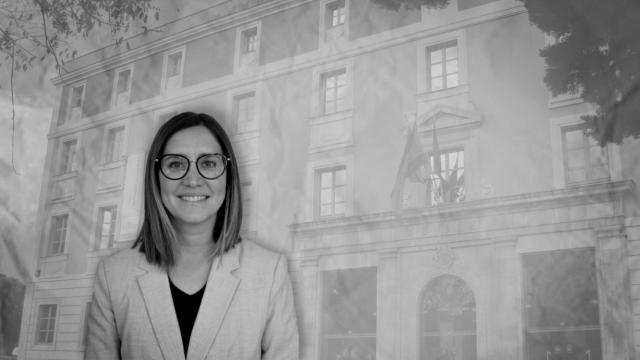 Fotomontaje de Núria Besora en la sede de la Diputación de Tarragona
