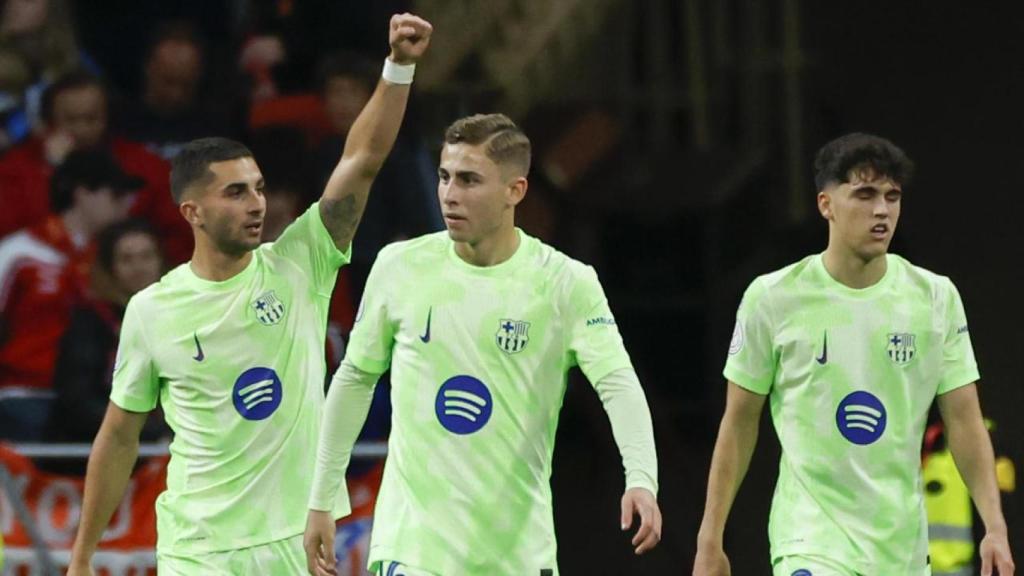 Ferran Torres celebra un gol que vale una final de Copa