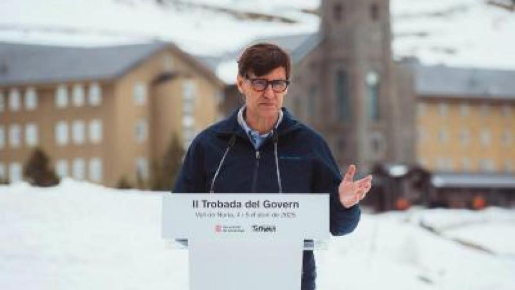 El 'president' Salvador Illa, tras la reunión del Govern en el Santuario de Núria, ayer