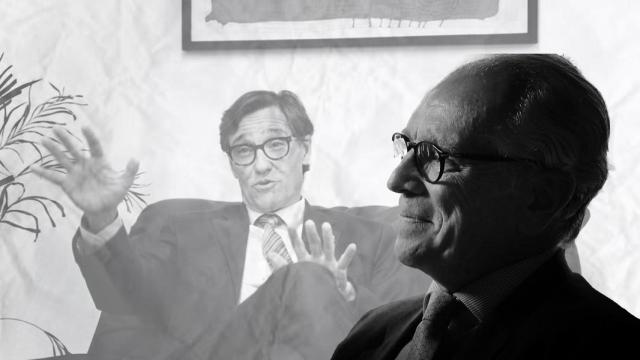 Antonio Sagnier, de perfil, con el 'president' Salvador Illa