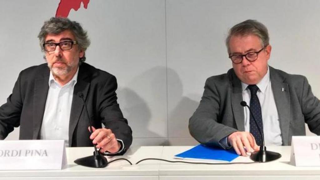 Jaume Padrós, con el abogado de los presos del 'procés' Jordi Pina cuando fue su portavoz