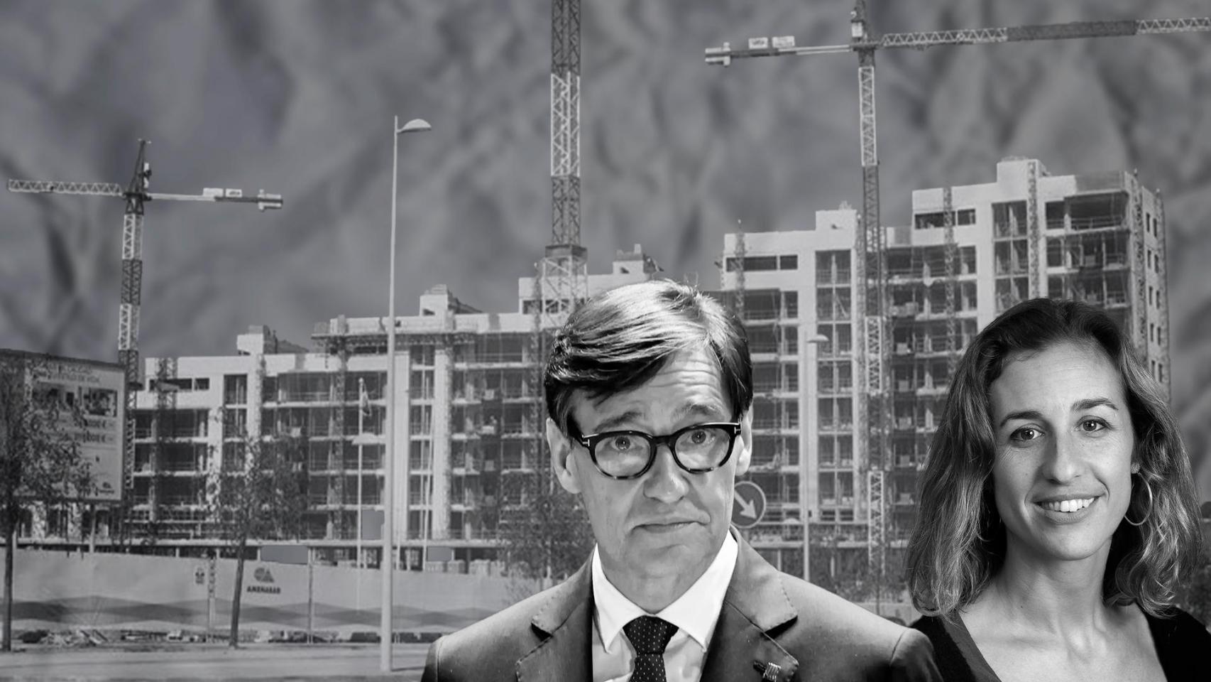 El presidente de la Generalitat, Salvador Illa, y la diputada de la CUP, Laia Estrada