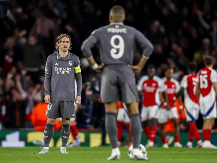 Modric y Mbappé, decepcionados por la goleada del Arsenal