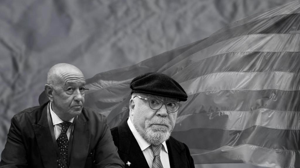 A la izquierda, Marcelino Martín Blas, exjefe de Asuntos Internos del CNP; a la derecha, el excomisario José Manuel Villarejo