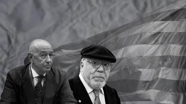 A la izquierda, Marcelino Martín Blas, exjefe de Asuntos Internos del CNP; a la derecha, el excomisario José Manuel Villarejo