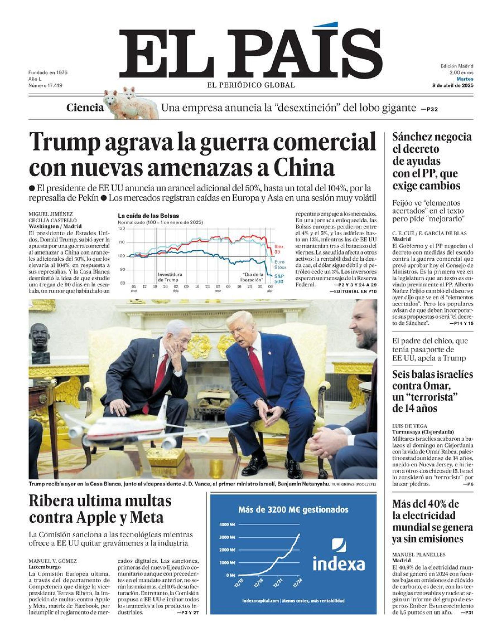 Portada de El País
