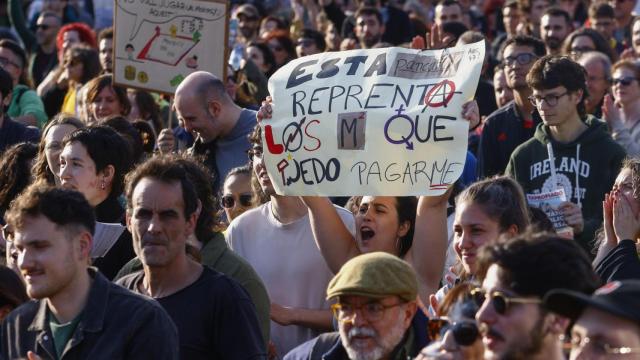 Manifestación en favor de la vivienda en Barcelona