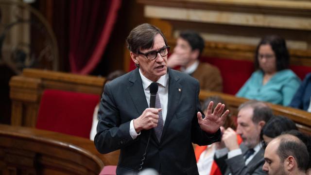 Salvador Illa en el Parlament, a 9 de abril de 2025