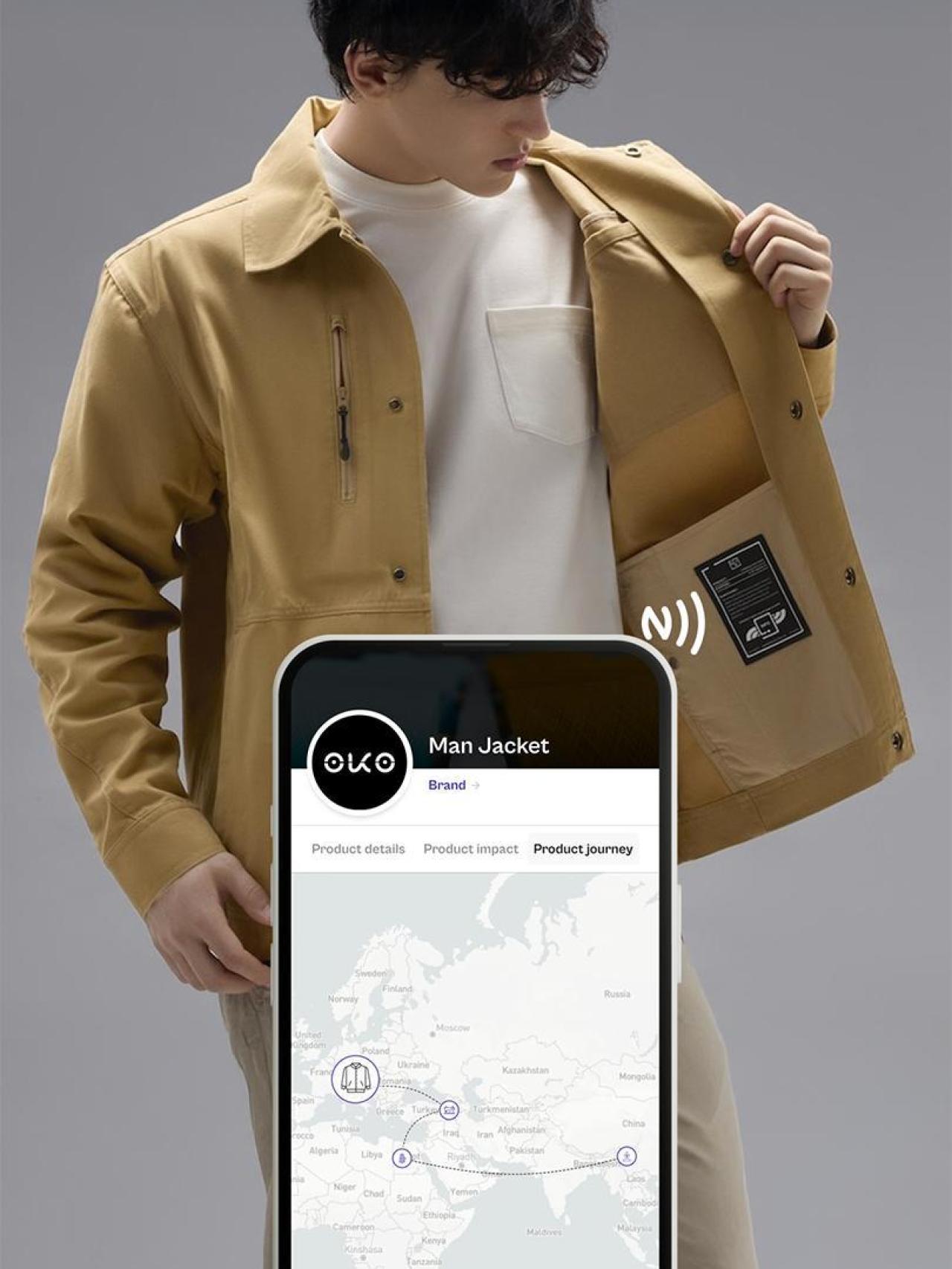 Etiqueta inteligente en una prenda de ropa