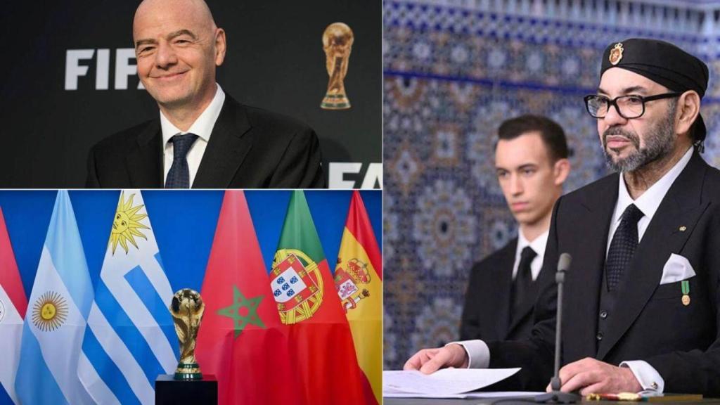 Imágenes del Rey de Marruecos y Giovanni Infantino, presidente de FIFA
