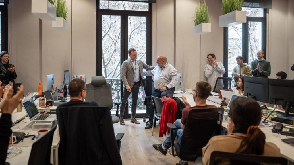 La redacción de Crónica Global, en el momento del nombramiento de Ignasi Jorro como nuevo director