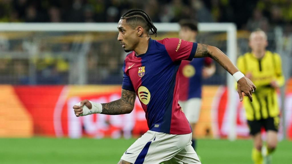 Raphinha, contra el Borussia Dortmund