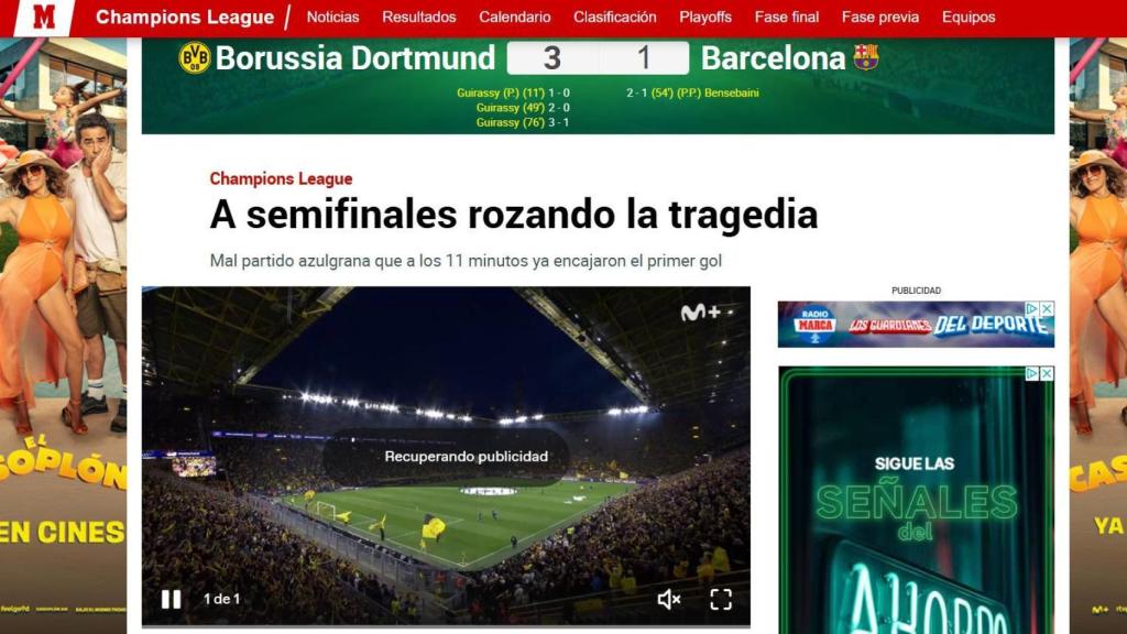 Crónica del 'Marca' del Borussia-Barça de Champions