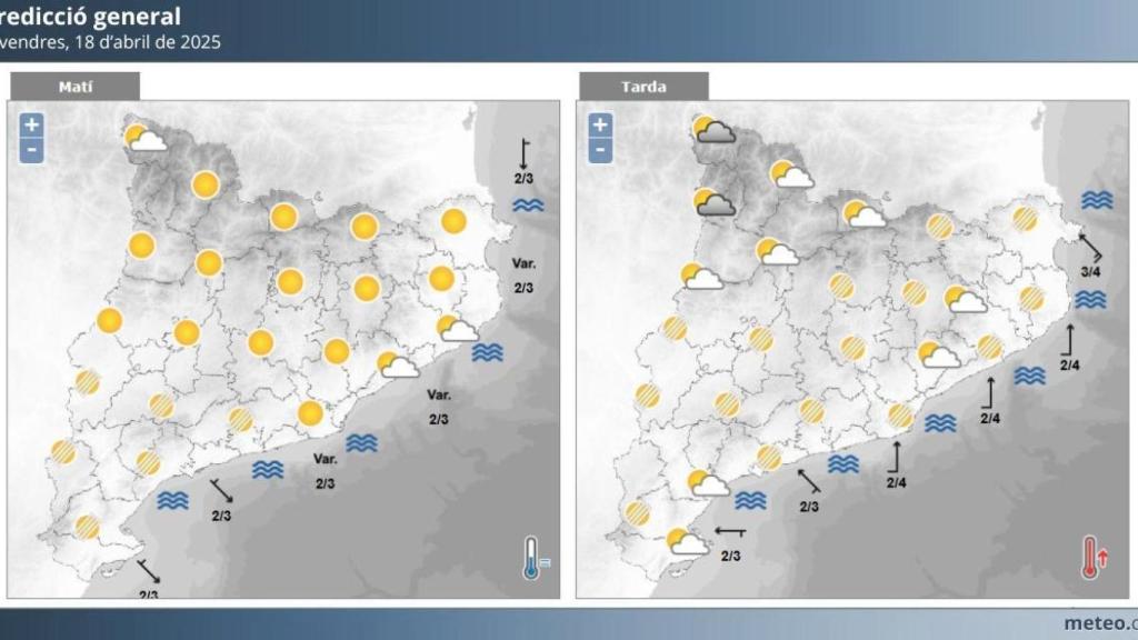 La previsión del tiempo en Cataluña para el Viernes Santo