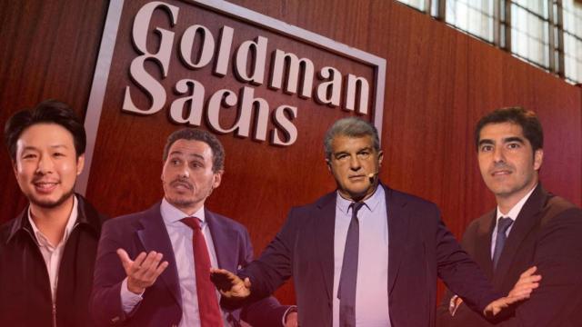 Los presidentes del Valencia, el Sevilla, el Barça y el Betis, en un montaje