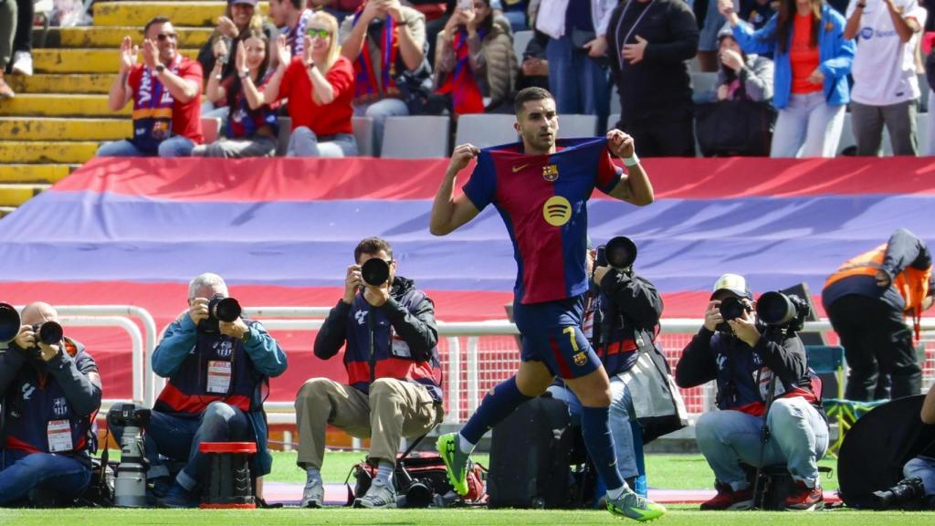 Ferran Torres celebra su gol ante el Celta