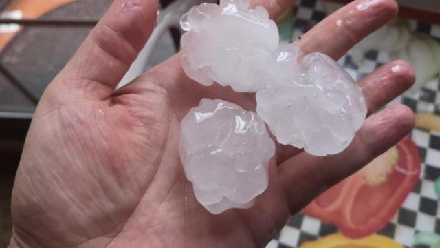 Imagen de archivo de los efectos de una tormenta de granizo