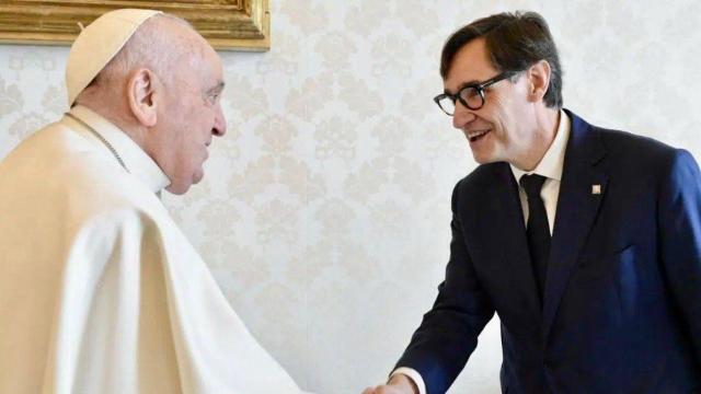 El papa Francisco y Salvador Illa