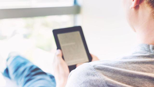 Una persona leyendo con un ebook