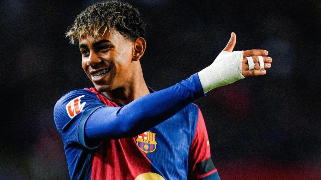 Lamine Yamal, con la mano vendada