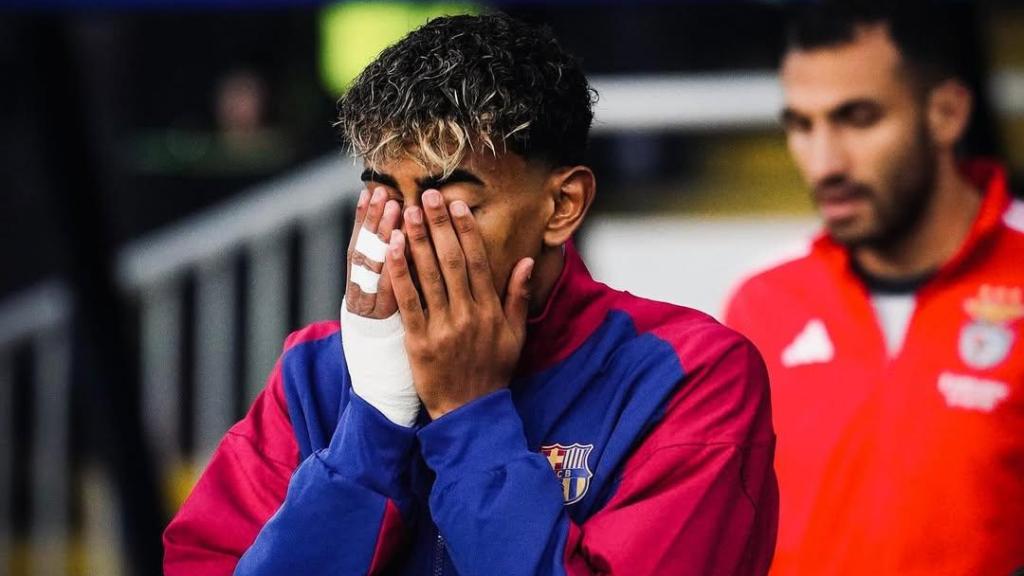 Lamine Yamal, con la mano vendada