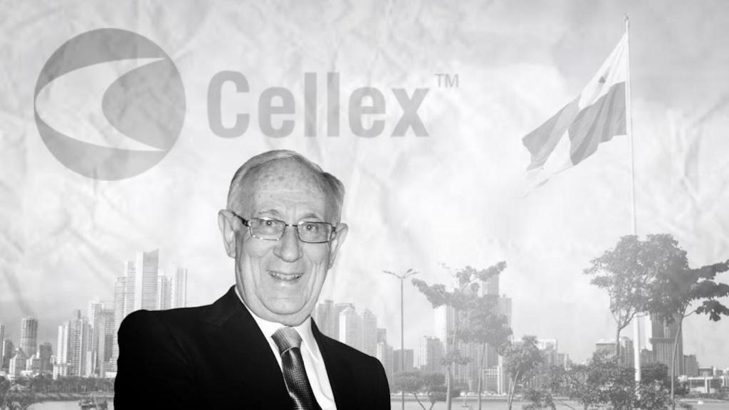 Jordi Segarra, el logo de Cellex y la bandera de Panamá