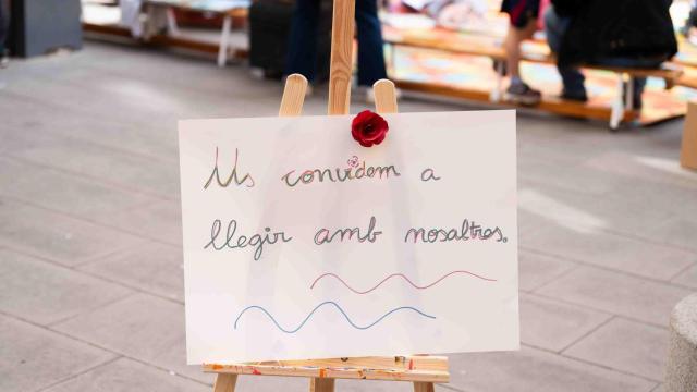 Imagen en el día de Sant Jordi en Barcelona