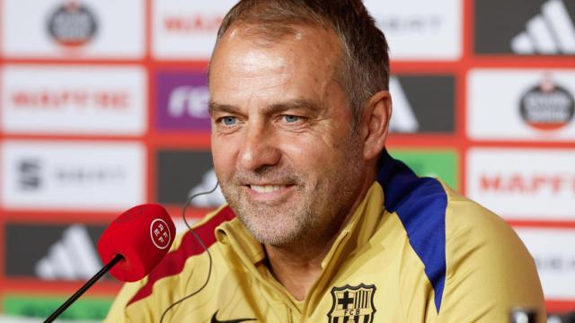 Hansi Flick, en rueda de prensa, antes de la final de la Copa del Rey entre el Barça y el Real Madrid