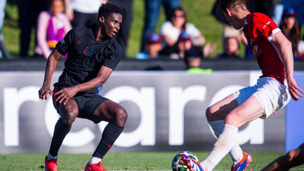 Ibrahim Diarra durante las semifinales de la UEFA Youth League entre AZ y Barça