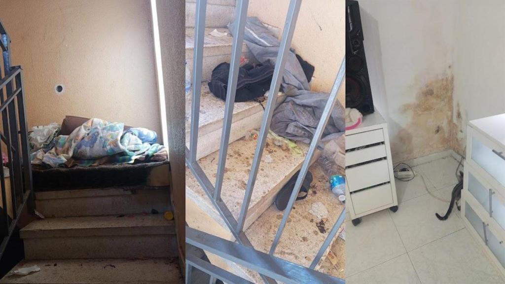 Las condiciones insalubres del piso que Nieves ha okupado en Canovelles y del que lucha para salir