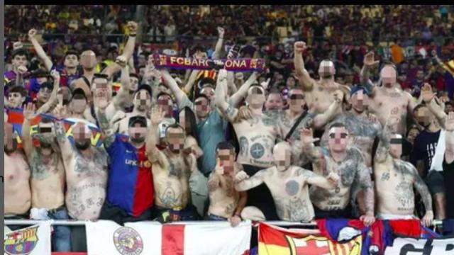 Los Boixos Nois, en Sevilla, durante la final de la Copa del Rey entre el Barça y el Real Madrid