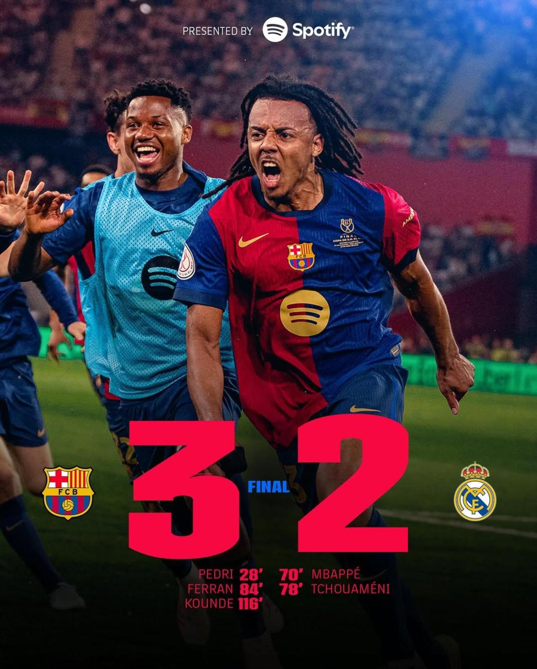 'Post' en Instagram del Barça después de ganar al Real Madrid en la Copa del Rey