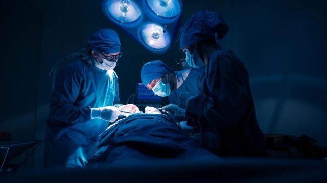 Varios profesionales sanitarios en un quirófano