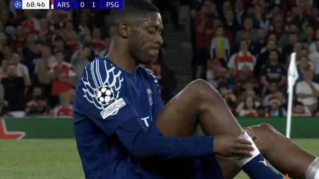 Ousmane Dembelé se lesiona durante el Arsenal-PSG de Champions