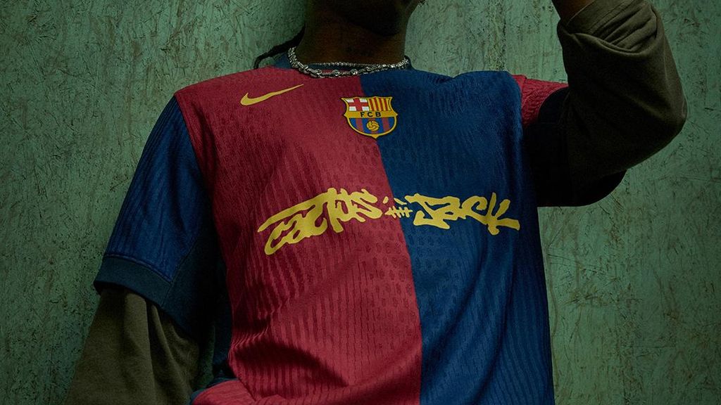 Travis Scott amb la samarreta del Barça