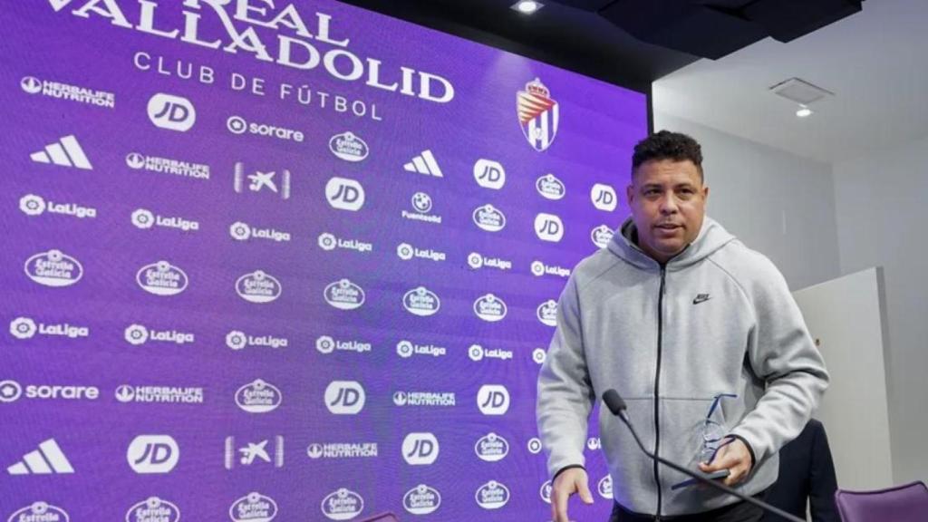 Ronaldo Nazario, en una rueda de prensa como presidente del Real Valladolid