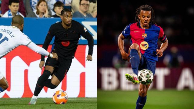 Alejandro Balde y Jules Koundé, víctimas de la misma lesión en el bíceps femoral, en un montaje