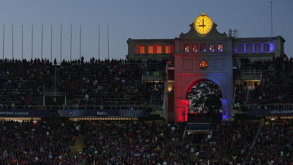 El Estadi Olímpic Lluis Companys, en la previa del Barça-Inter