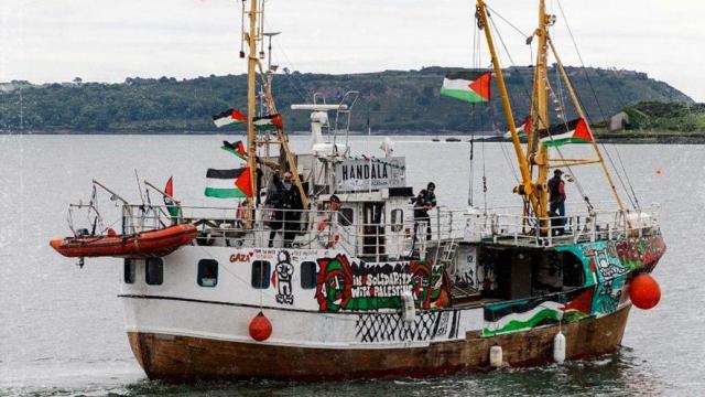El barco atacado con drones mientras se preparaba una misión humanitaria a Gaza