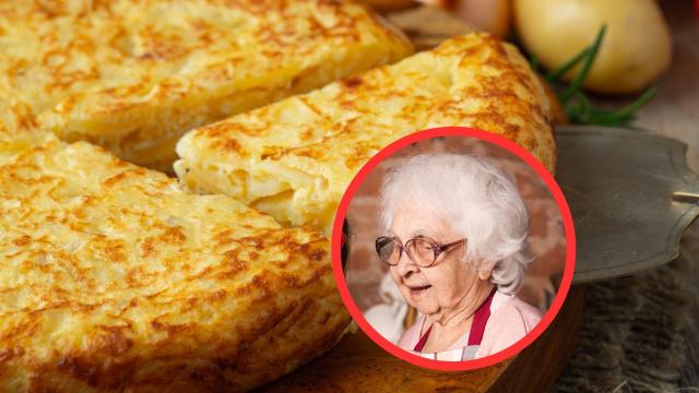 Fotomontaje tortilla y abuela