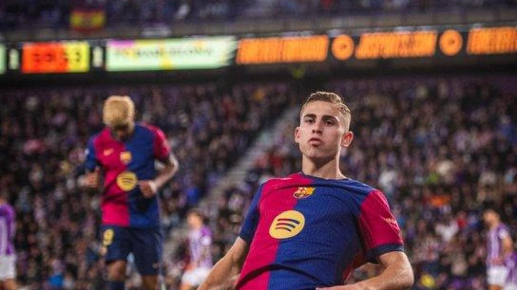 Fermin celebra el seu gol a Valladolid