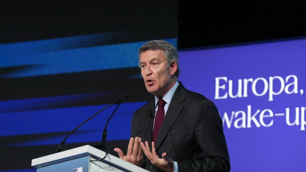 El presidente del PP, Alberto Núñez Feijóo, en la Reunión del Cercle d'Economia