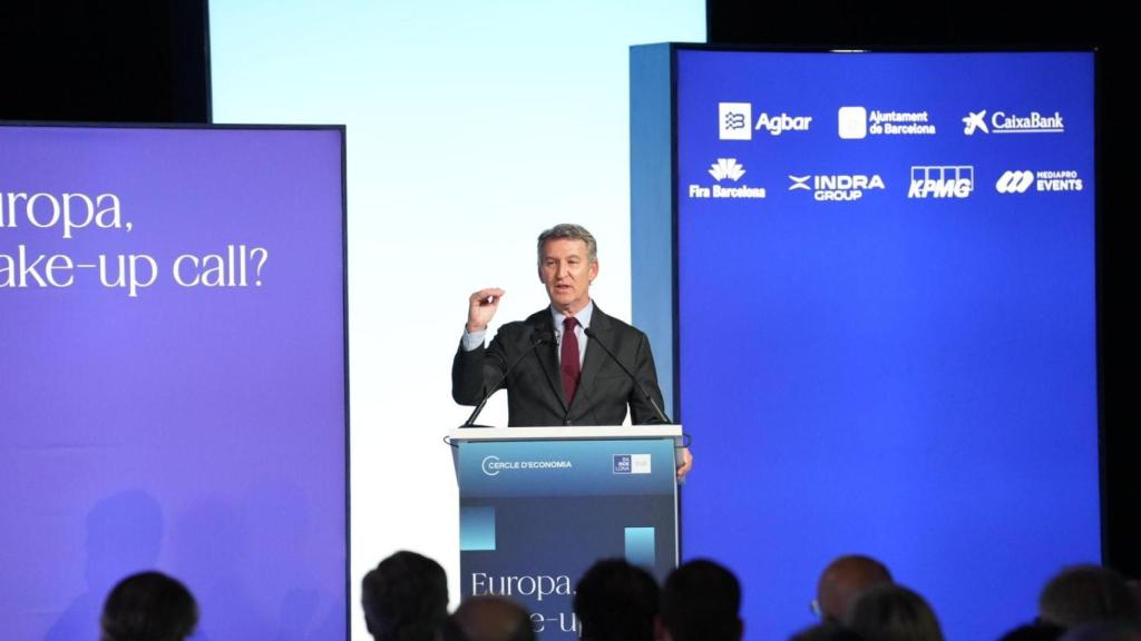 Alberto Núñez Feijóo durante la Reunión del Cercle d'Economia