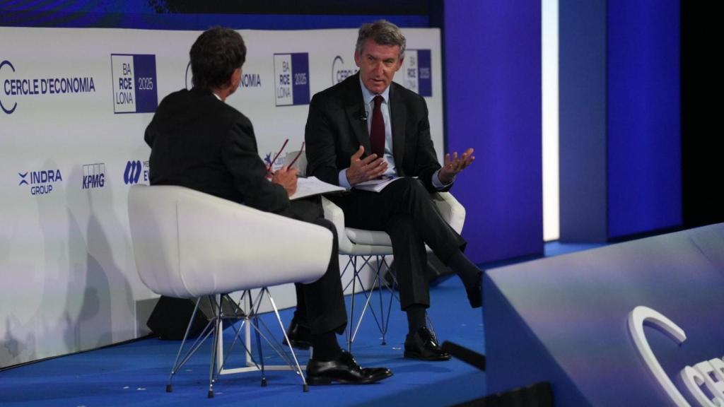 Alberto Núñez Feijóo, presidente del PP y líder de la oposición, en la reunión del Cercle ayer