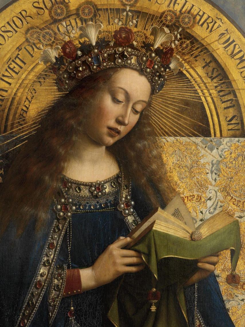 Detalle del panel de la Virgen María. Catedral de San Bavón.