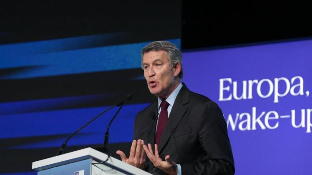 El presidente del PP, Alberto Núñez Feijóo, en la Reunión del Cercle d'Economia