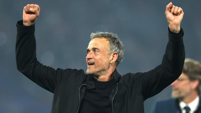 Luis Enrique celebra el pase a la final de la Champions League con el PSG